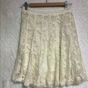 Elegant Cream Lace Skirt